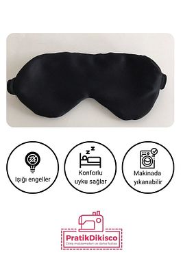 Saten Siyah Uyku Gözlüğü / Göz Bandı ürün fotoğrafı