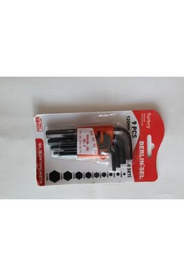 Berlin Sel 9 Parça Düz Alyan Seti Siyah Allen Takımı ürün fotoğrafı