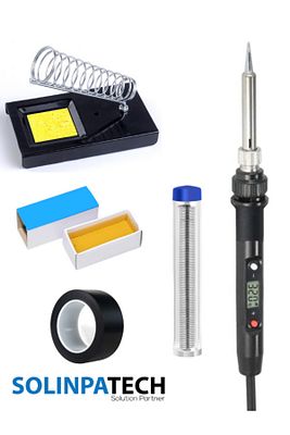 80w Lcd Ekranlı Isı Ayarlı Kalem Havya Sıcaklık Ayarlanabilir Lehim Makinası Lehim Stand Bant Pasta ürün fotoğrafı