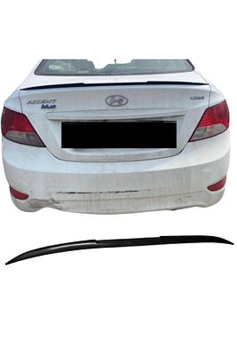 Hyundai Accent Blue 2011-2017 Yarasa Spoiler Esnek Plastik 122 cm Siyah ürün fotoğrafı