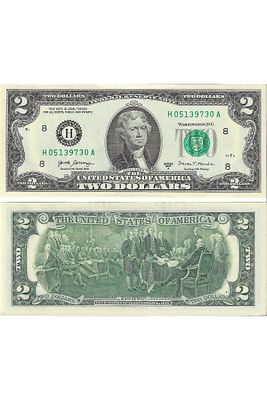 Amerika 2013 Yılı 2 Dolar Yabancı Kağıt Para Çil (UNC) Koleksiyon Para ürün fotoğrafı