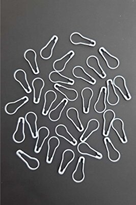50 Adet Beyaz Çengelli Iğne Ampul Armut Etiket Iğnesi 2 Cm Çatal Iğne. ürün fotoğrafı