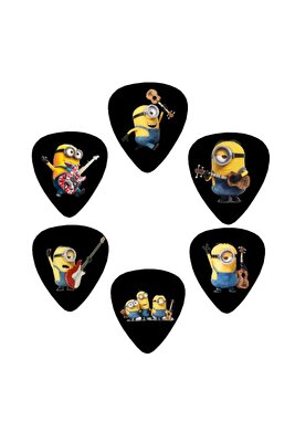 Gitar Pena 6 Adet 0.71mm Minoins Baskılı Özel Tasarım Baskılı Pena Ukulele Gitar Penası ürün fotoğrafı