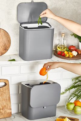 15 Litre Fonksiyonel Kapaklı Banyo Ve Mutfak Tezgahüstü Çöp Kovası Dolap Ve Duvar Aparatlı 15 Lt. ürün fotoğrafı