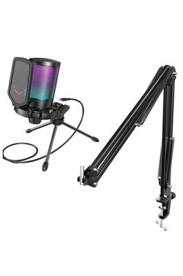 Ampligame A6v Siyah Yayıncı Oyuncu Rgb Usb Mikrofon Ve Masa Tipi Stand Ayaklık Sehpası ürün fotoğrafı