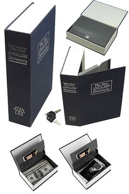 Lacivert - Kitap Şeklinde Gizli Kasa Kumbara Kitap Kasa Kumbara Kilitli Kasa Kumbara ürün fotoğrafı