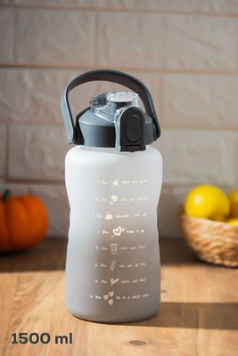 700.105 Su Şişesi - Motivasyon Su Matarası - Plastik Renkli Spor Suluk - 1500 ml ürün fotoğrafı