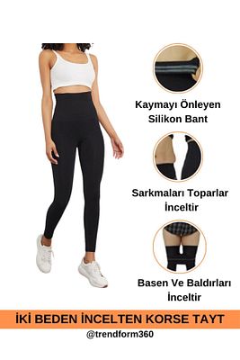 Sıkılaştırıcı Lazer Kesim Yüksek Bel Toparlayici Korse Tayt Kadin Giyim ürün fotoğrafı