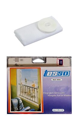 Tesso 150*130 Cm Beyaz 2 Hazır Pencere Sinekliği 5,60 Mt Cırt Bantlı ürün fotoğrafı