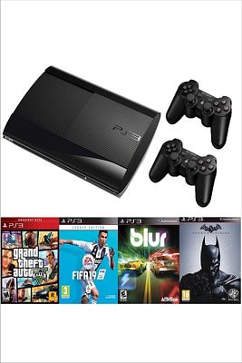 Playstation 3 Süper Slim 500 Gb + 2 Kablosuz Kol + 55 Dijital Oyun ürün fotoğrafı