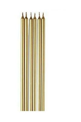 Altın Çubuk Mum 14 Cm 6'lı Mum Parti Mumu Parti Süsü ürün fotoğrafı