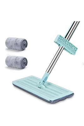Mikrofiber bezli Mop Yer Ve Duvar Silme Kendinden Sıkmalı Yedek Bezli Paspas Mop-Yedek Bez Hediyeli ürün fotoğrafı