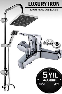 Robot Kare Tepe Duş Sistemi Çok Fonksiyonlu Yağmurlama Duş Seti Aç Kapa Banyo Bataryalı ürün fotoğrafı