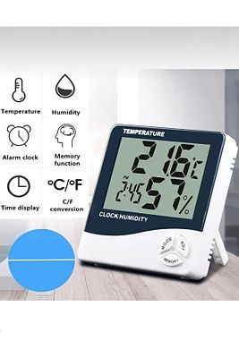 Dijital oda Termometresi Sıcaklık Ve Nem Ölçer Masa Saati Alarm ürün fotoğrafı