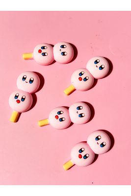 Kirby Minyatür Yiyecek Charm Küpe Kolye Anahtarlık Ucu Takı Yapım Malzemesi ürün fotoğrafı
