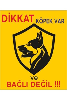 Dikkat Köpek Var Levhası A4 (21 CM X 29.7 CM) Pvc ürün fotoğrafı