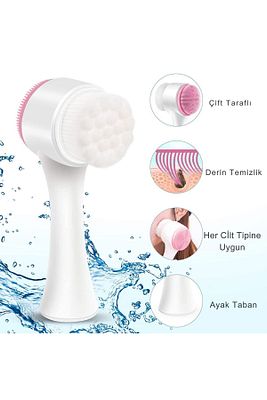 Çift Taraflı Yüz Temizleme Fırçası Ve Peeling Fırçası Bakım ürün fotoğrafı