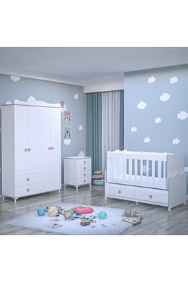 Elegant Yıldız 4 Kapaklı Bebek Odası Takımı-gri ürün fotoğrafı