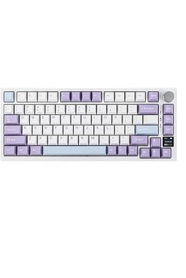 Ajazz Ak820 %75 Mekanik Klavye Akıllı Ekranlı Bağlantı Modlu Profesyonel Gaming Klavye Mor Beyaz ürün fotoğrafı