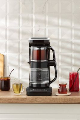 Robotea Pro 4 in 1 Konuşan Cam Çay Makinesi Black Chrome ürün fotoğrafı
