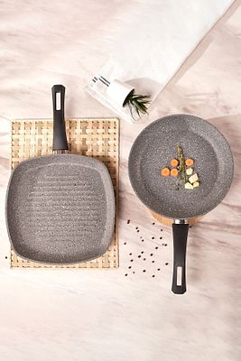 Gris Bio Granit Tava ve Grill Seti ürün fotoğrafı