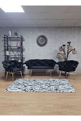 Gold Kaplama - Siyah Döşeme | Balon Çay Seti | Balkon Koltuk | Berjer | Balkon Çay Seti ürün fotoğrafı
