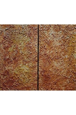 Dokulu El Yapımı Imzalı Tablo - Duo - Şık Mekanlar- 2 Parça- Toplam Ölçü 35x40cm ürün fotoğrafı