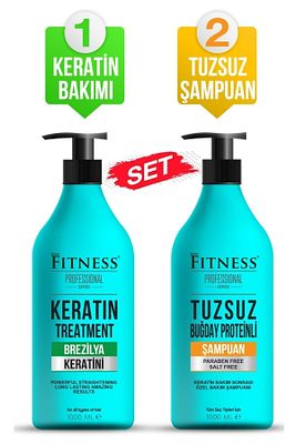 Saç Düzleştirici Keratin Bakımı Brezilya Fönü & Parabensiz Buğday Proteinli Tuzsuz Şampuan Seti ürün fotoğrafı
