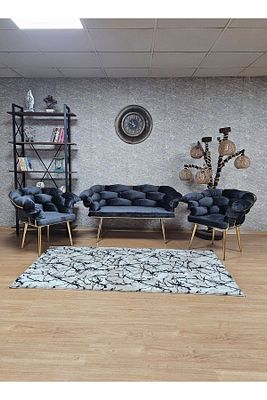 Gold Kaplama - Füme Döşeme | Balon Çay Seti | Balkon Koltuk | Berjer | Balkon Çay Seti ürün fotoğrafı
