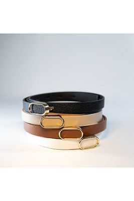 4'lü Ithal Oval Gold Tokalı Ince Kemer, Pantolon Kemeri, Gömlek Kemeri, Ceket Kemeri ürün fotoğrafı