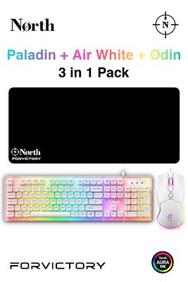 Paladin Mekanik Hisli Oyuncu Klavyesi Air White Oyuncu Mouse Odin Mousepad Bundle ürün fotoğrafı