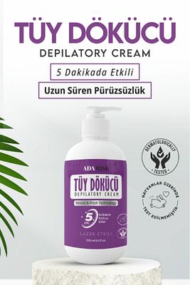 Lazer Etkili Tüy Dökücü Ve Tüy Azaltıcı Krem Tüm Cilt Tipleri Için (ÖZEL FORMÜL) 250 ml ürün fotoğrafı