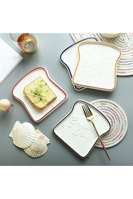 4 Adet Karışık Renk Orta Boy Tost Tabağı Kahvaltı Sunum Tabağı Tabak Ekmek Tabağı Sunumluk | ürün fotoğrafı