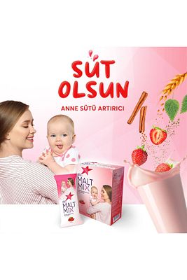 Malt Mix Anne Sütü Artırıcı Toz Içecek Çilekli 14 Porsiyon ürün fotoğrafı