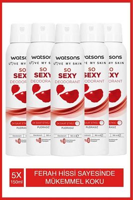 So Sexy Deodorant 24 Saat Etkili Pudrasız Sprey 150 ml X 5 Adet ürün fotoğrafı