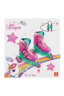 Çocuk Pembe Unicorn Desenli Inline 3 Tekerlekli Paten ürün fotoğrafı