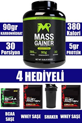 Mass Gainer Yüksek Kalori Içeren Takviye Edici Gıda Karbonhidrat Tozu 3000 gr Çikolatalı 30 Servis ürün fotoğrafı