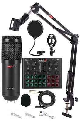 BM800L Live Set Efektli Ses Kartı Mikrofon Stand Kayıt Canlı Yayın Seti (PC ve Telefon) ürün fotoğrafı