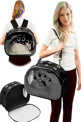 Elips Kedi Taşıma Çantası El Ve Sırt Çantası 6 Hava Kanalı 2 Fileli Cep Kedi Taşıma Çantası Astronot ürün fotoğrafı