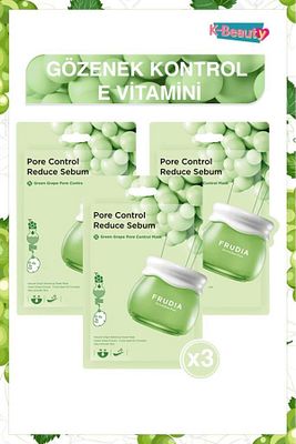 Green Grape Gözenek Kontrol Yüz Maskesi 3 Adet ürün fotoğrafı