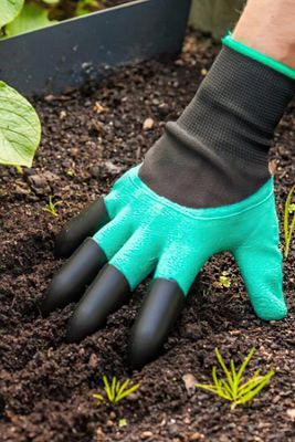 Kolay Fide Dikme Toprak Kazma Eldiveni - Sert Plastik Tırnaklı Bahçe Eldiveni ürün fotoğrafı
