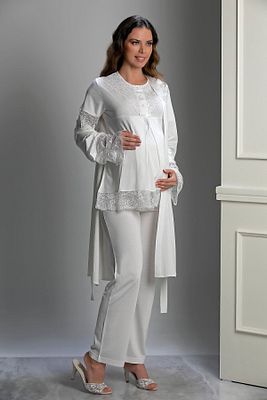 3022 Özel Tasarım Lohusa Pijama Takımı 3'lü Set ürün fotoğrafı