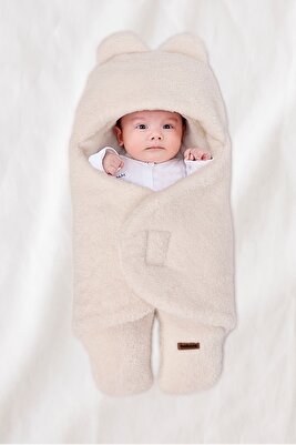 0-12 Ay Çift Kat Elyaflı Bebek Dış Kundak- Pelüş Bebek Battaniyesi- Ayaklı Welsoft Bebek Uyku Tulumu ürün fotoğrafı