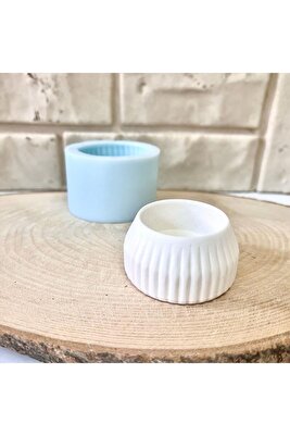 Geometrik Katlı Mumluk Silikon Kalıp ürün fotoğrafı