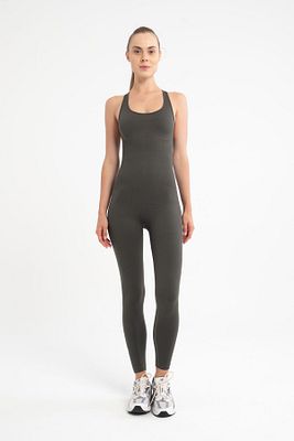 Seamless (dikişsiz )pilates /yoga/günlük Spor Tulum(HAKİ) ürün fotoğrafı