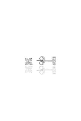 Gümüş Rodyumlu Zirkon Taşlı Mini Yonca Küpe Sgtl10644rodaj ürün fotoğrafı