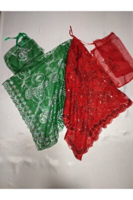 Kına Geceleri Için Pullu Gelin Ve Tuğra Damat Kına Örtüsü Ve Eldiveni Ile Kına Örtüsü Özel Duvak Set ürün fotoğrafı