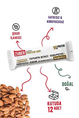 Bademli Protein Bar 40gr X 12 Adet ürün fotoğrafı