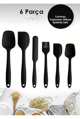 6 Adet Isıya Dayanıklı Yanmaz Yapışmaz Silikon Spatula Seti | 6'lı Silikon Spatula Seti ürün fotoğrafı