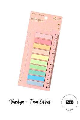 Sticky Notes Şeffaf Renkli Yapışkan Not Defteri Etiketi Not Yer Imleri 200 Yaprak Vanilya ürün fotoğrafı